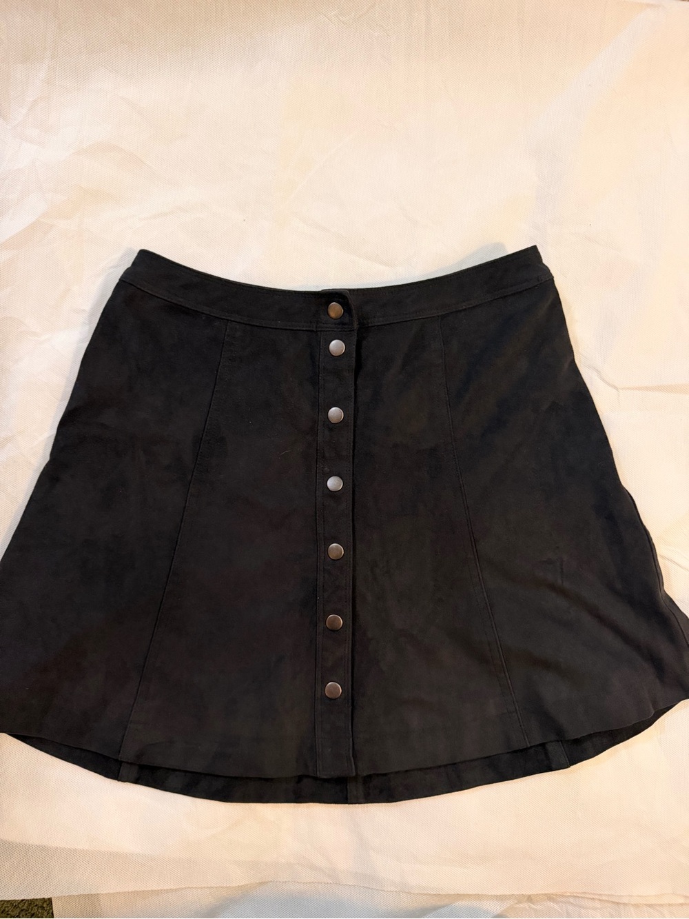 Abercrombie & Fitch Black Button-Front Skater Skirt